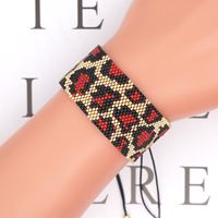 Fashion Leopard Print Beaded Wide Bracelet main image 4