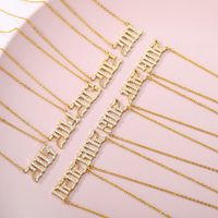 Fashion Simple Year Number Pendant Necklace main image 2