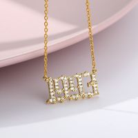 Fashion Simple Year Number Pendant Necklace main image 5