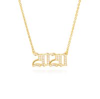 Fashion Simple Year Number Pendant Necklace main image 4