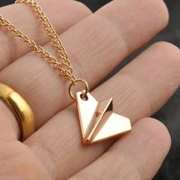Fashion All-match Paper Airplane Pendant Necklace main image 2