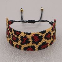 Mode Leopardenmuster Perlen Breites Armband sku image 1