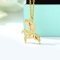 Fashion Cartoon Little Flying Horse Pendant Necklace main image 1