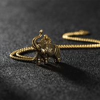 Simple Steel Elephant Pendant Necklace main image 4