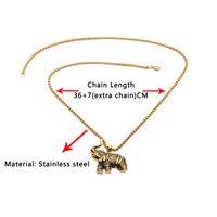 Collar Con Colgante De Elefante De Acero Simple main image 6