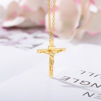 Simple Stainless Steel Jesus Cross Pendant Necklace main image 3