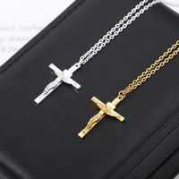 Simple Stainless Steel Jesus Cross Pendant Necklace main image 4