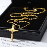 Simple Stainless Steel Jesus Cross Pendant Necklace main image 5