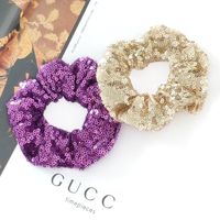 Sequined Fluorescent Simple Hair Scrunchies main image 4