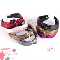 Bright Silk Knotted Wide-brimmed Fashion Headband main image 3