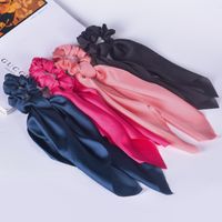 Satin Cloth Long Ribbon Hair Scrunchies main image 2