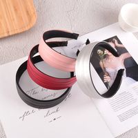 New Fold Pu Leather Solid Color Hair Band main image 1