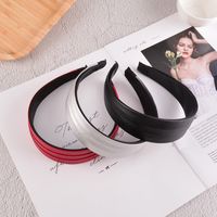 New Fold Pu Leather Solid Color Hair Band main image 5