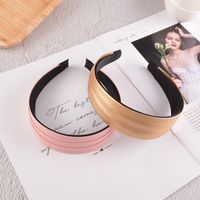 New Fold Pu Leather Solid Color Hair Band main image 4