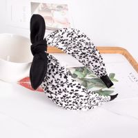 Korean Simple Floral Bowknot Rabbit Ears Headband main image 5