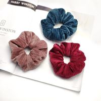 Pure Color Velvet Fashion Hair Scrunchies main image 1