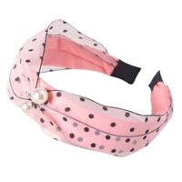 Korean Fashion Polka Dot Mesh Pearl Hair Band sku image 1