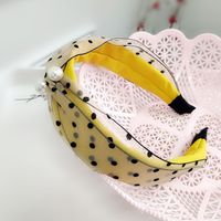 Korean Fashion Polka Dot Mesh Pearl Hair Band sku image 4