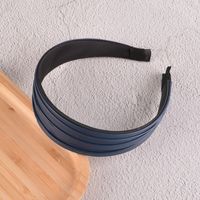 New Fold Pu Leather Solid Color Hair Band sku image 1
