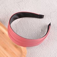 New Fold Pu Leather Solid Color Hair Band sku image 2