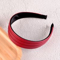 New Fold Pu Leather Solid Color Hair Band sku image 3