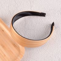 New Fold Pu Leather Solid Color Hair Band sku image 4