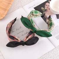 Simple New Plaid Rabbit Ears Headband main image 5