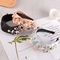 Fashion Pearl Knotted Solid Color Headband main image 1