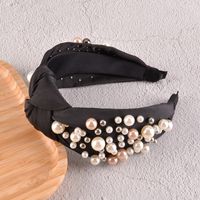 Fashion Pearl Knotted Solid Color Headband main image 5