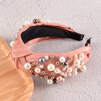 Fashion Pearl Knotted Solid Color Headband main image 6