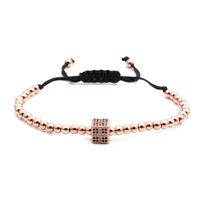 Micro-inlaid Zircon Cylindrical Square Cut Adjustable Bracelet main image 1