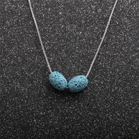 Simple Blue Volcanic Stone Necklace main image 3