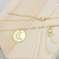 Star And Moon Glossy Round Diamond Necklace main image 5