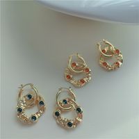 Retro Fashion Crystal Color Diamond Earrings main image 4