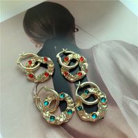 Retro Fashion Crystal Color Diamond Earrings main image 5