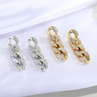 Korea Simple Diamond-studded Chain Earrings main image 1