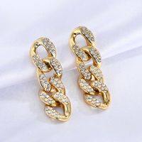 Korea Simple Diamond-studded Chain Earrings main image 4