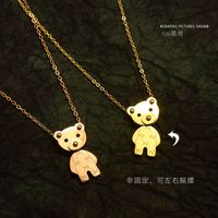 Simple Bear Stainless Steel Material Plated Necklace main image 4