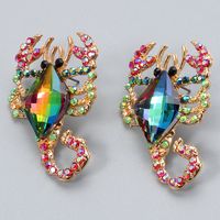 Fashion Diamond Colorful Scorpion Earrings main image 3