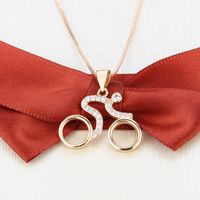Simple Inlaid Zirconium Cycling Necklace Earrings Set main image 4