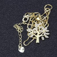 Fashion Zircon Tree Pendant Copper Necklace main image 6