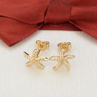 Simple Inlaid Zirconium Starfish Earrings Necklace Set main image 5