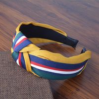 Korean Fashion Striped Knitting Knotted Headband sku image 1