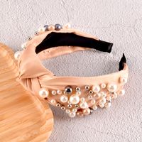 Fashion Pearl Knotted Solid Color Headband sku image 1
