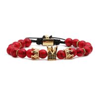 Pulsera Con Cuentas De Piedra Volcánica Roja Turquesa sku image 1