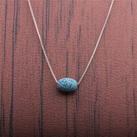 Simple Blue Volcanic Stone Necklace sku image 2