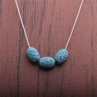 Simple Blue Volcanic Stone Necklace sku image 4