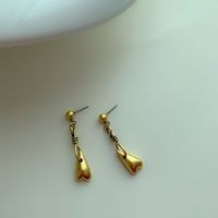 New Simple Retro Golden Love Big Earrings sku image 1