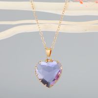 Fashion Round Artificial Crystal Pendant Necklace sku image 2