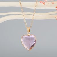 Fashion Round Artificial Crystal Pendant Necklace sku image 4